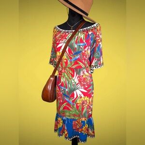 Flying Tomato Colorful Floral Midi Dress